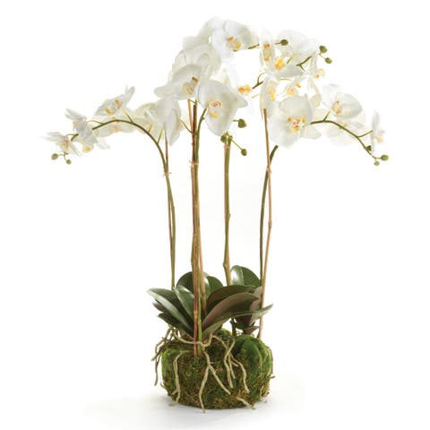 Phalaenopsis Orchid Faux (Fake) Bowl Drop-In 25"