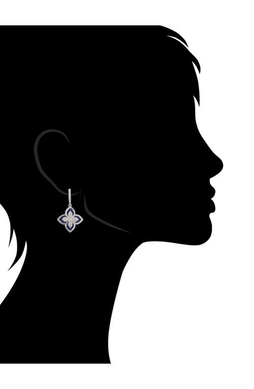 Rivka Friedman Enamel & Cubic Zirconia Flower Drop Earrings