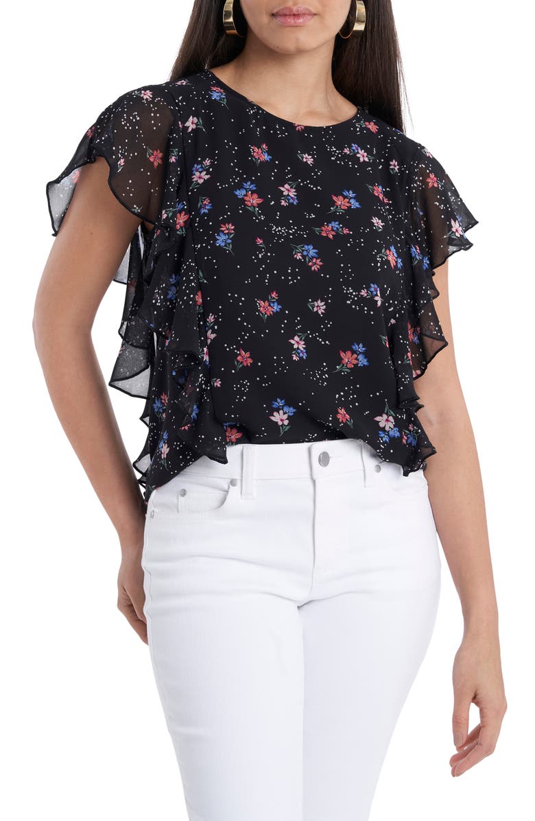 1.STATE Floral Flutter Sleeve Blouse, Main, color,