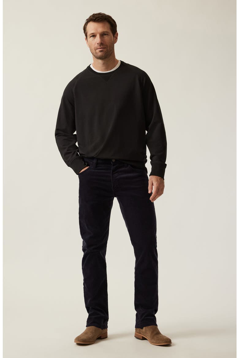 Stretch French Terry Crewneck Sweatshirt, Alternate, color, BLACK