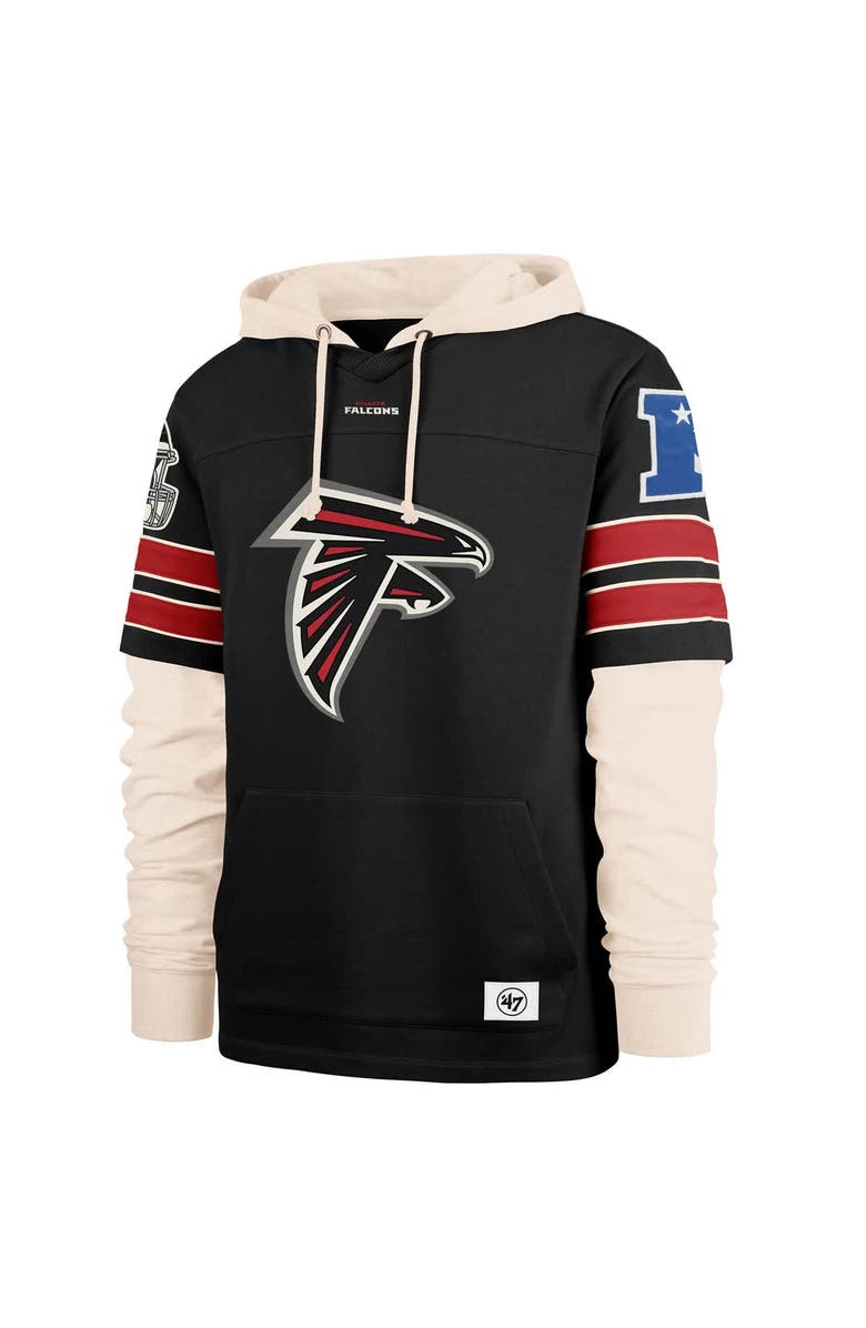 '47 Men's '47  Black Atlanta Falcons Split Zone Cornerback Duo Hoodie, Alternate, color, Black