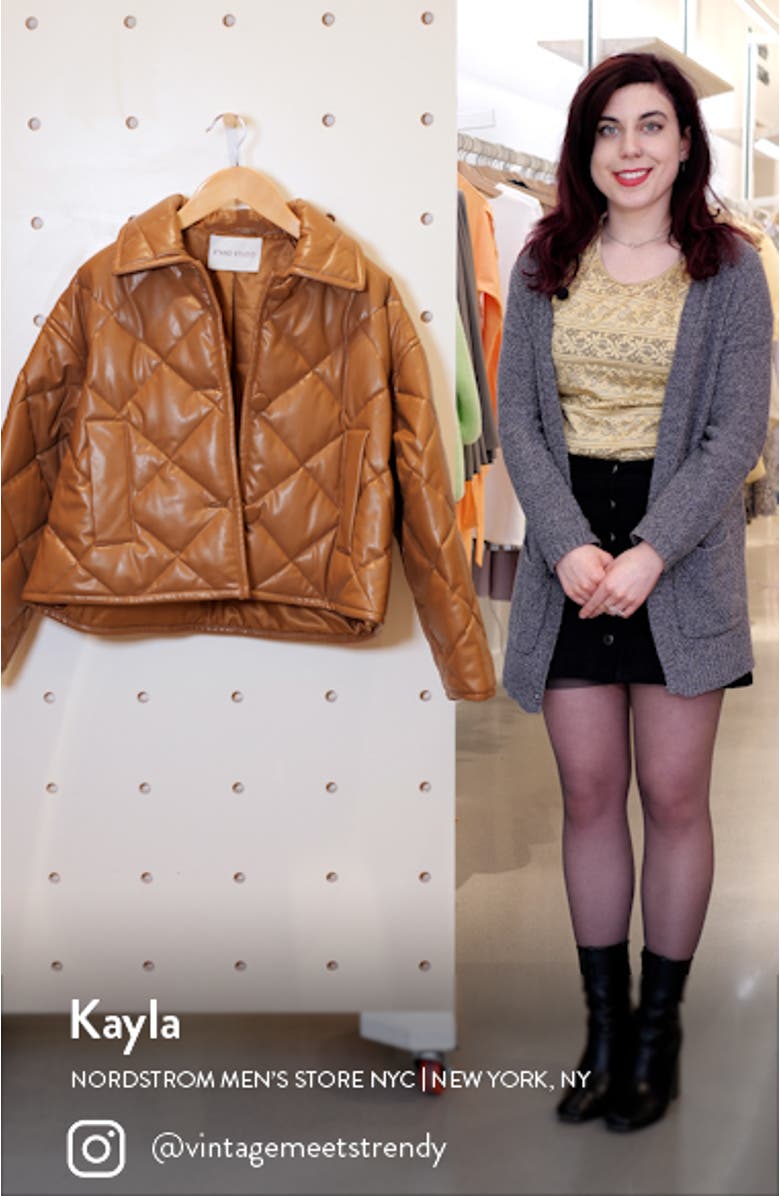 Jacinda Quilted Faux Leather Crop Jacket, sales video thumbnail