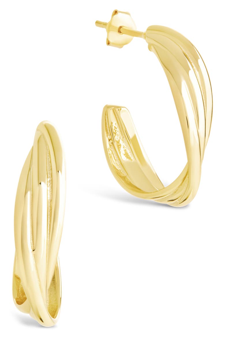 Monique Twisted Hoop Earrings, Main, color, GOLD