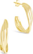 Sterling Forever Monique Twisted Hoop Earrings