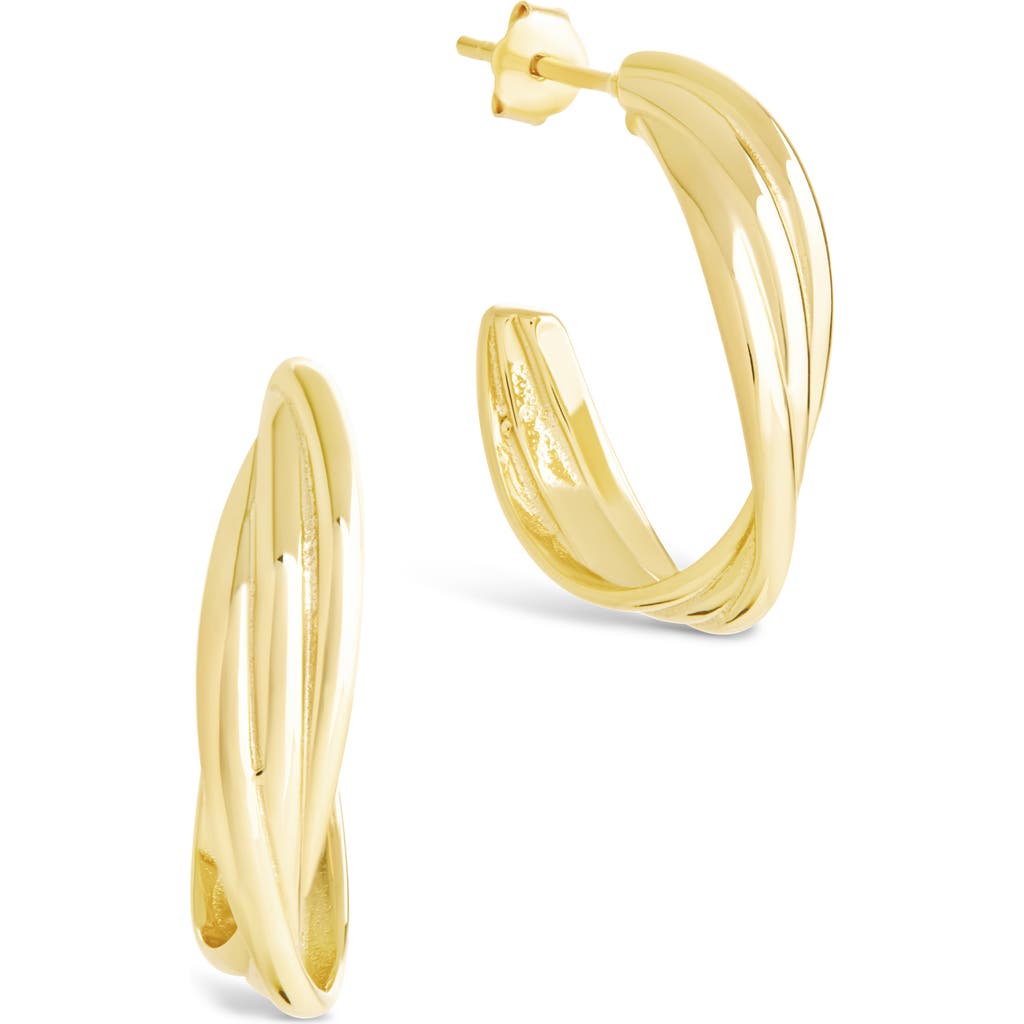 Sterling Forever Monique Twisted Hoop Earrings In Gold