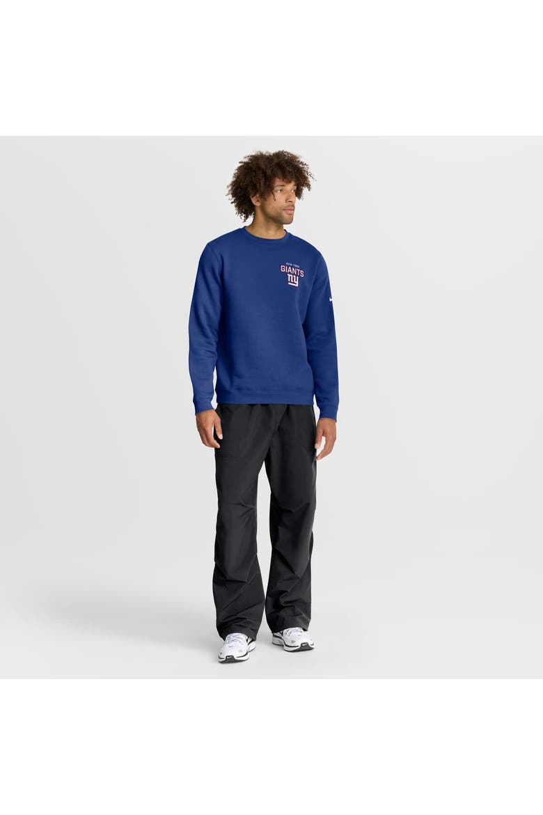 Men's Nike Royal New York Giants Primetime Club Fleece Pullover Sweatshirt, Alternate, color, Royal