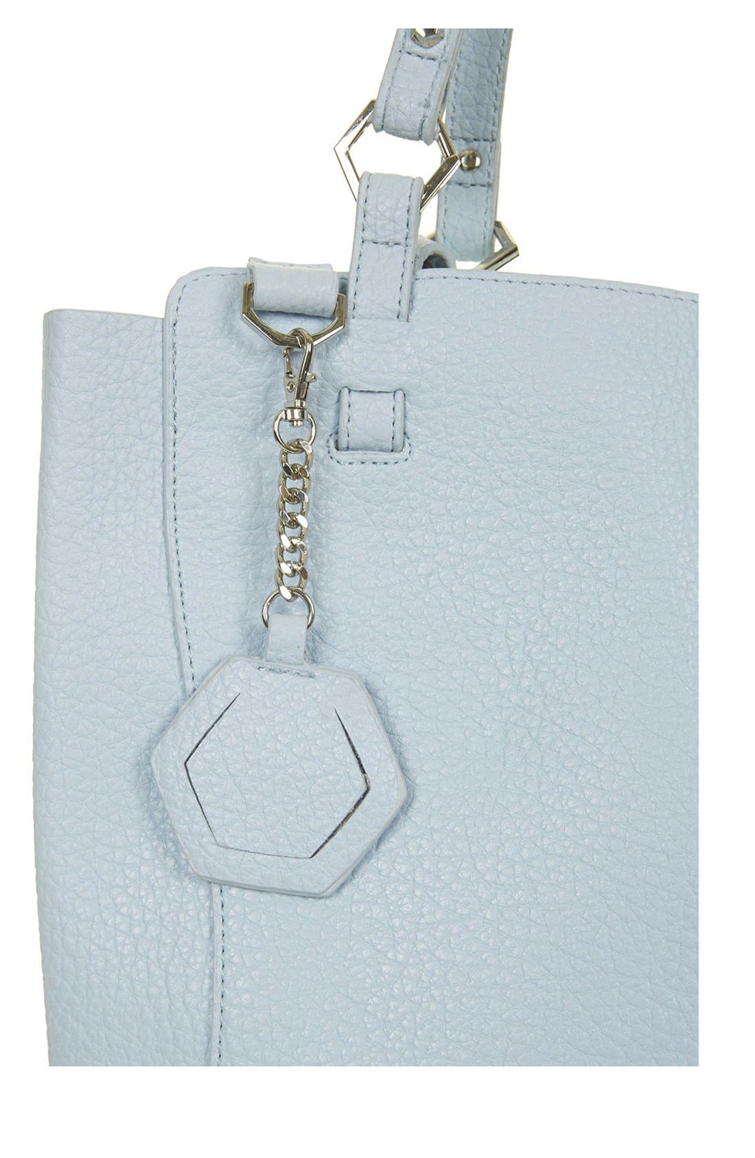 'Hex' Faux Leather Tote, Alternate, color, LIGHT BLUE