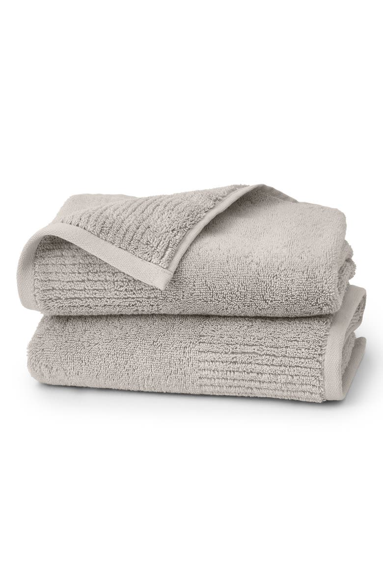 Boll & Branch Set of 2 Ultraplush Organic Cotton Hand Towels, Main, color, Pewter