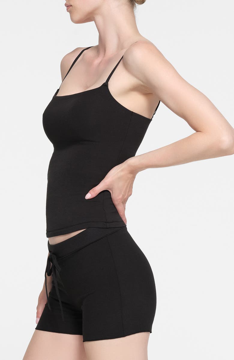 SKIMS Stretch Cotton Jersey Camisole, Alternate, color, Soot