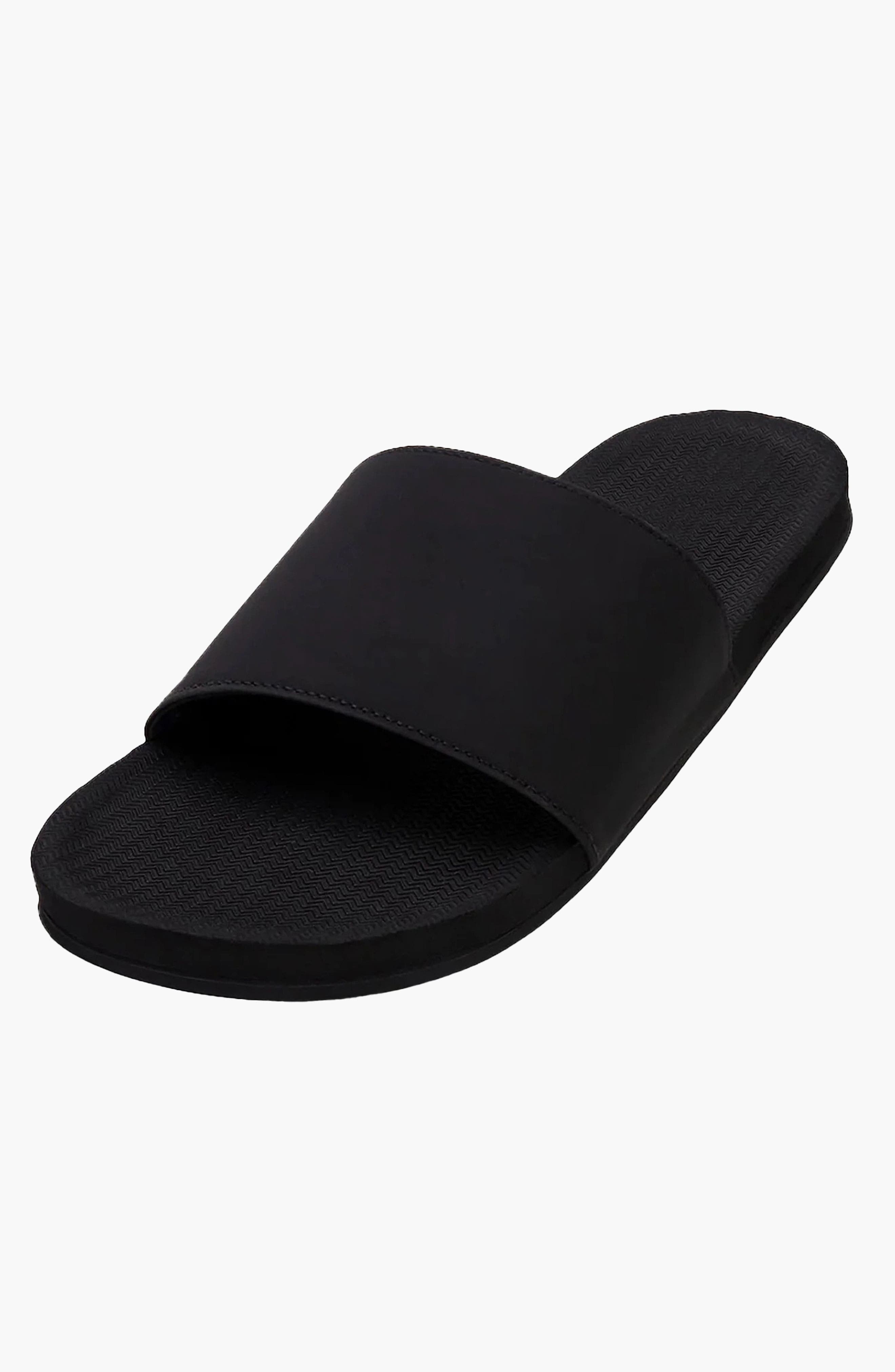 Indosole Responsibly-Made Tire Sole Slide Sandals, Main, color, Black