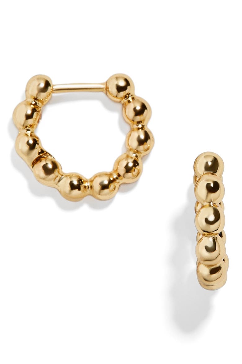 Pisa Huggie Hoop Earrings, Main, color, GOLD