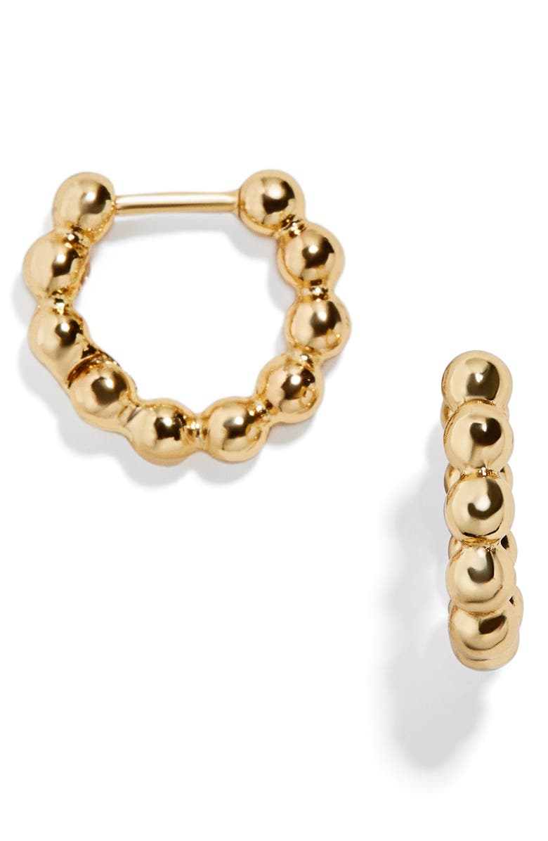 BaubleBar Pisa Huggie Hoop Earrings, Main, color, Gold