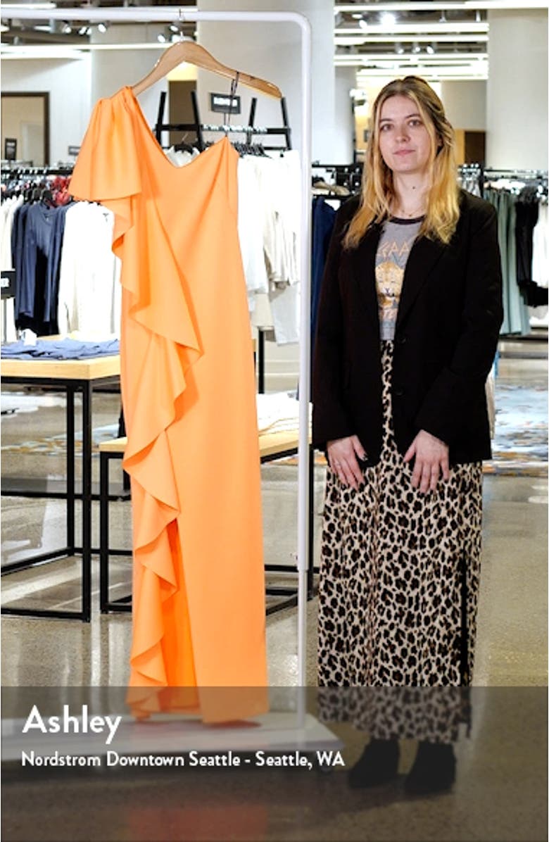 Percy Ruffle One-Shoulder Gown, sales video thumbnail