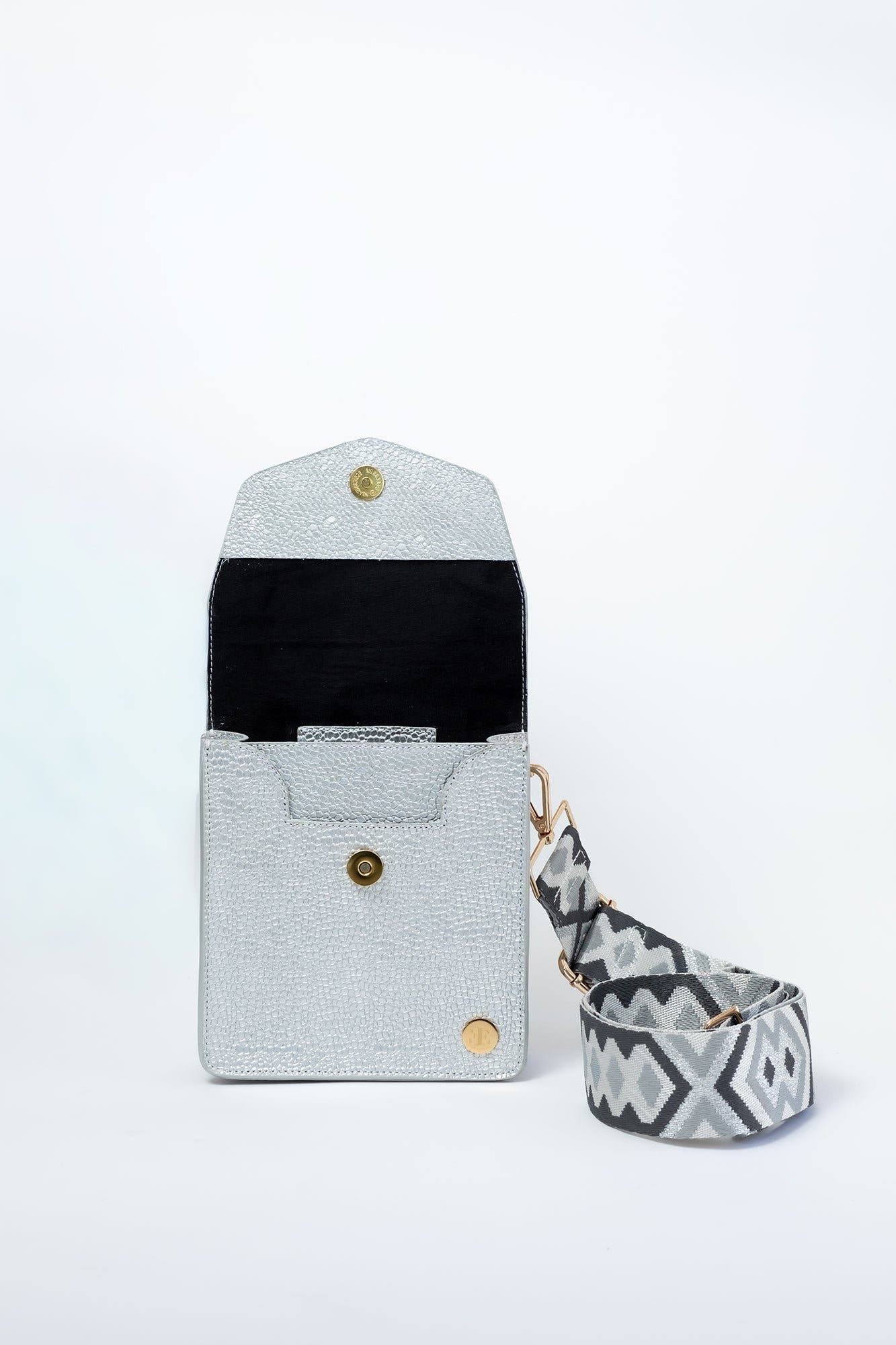 Patty Metallic Leather Crossbody Bag, Alternate, color, Silver