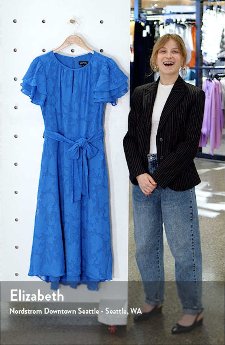 Floral Chiffon Fit & Flare Midi Dress, sales video thumbnail