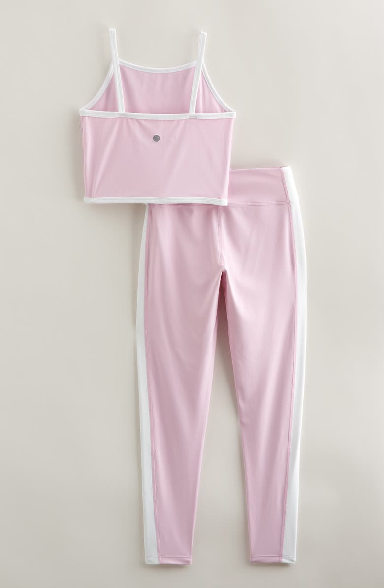 Zella Girl Kids' Earn Your Stripes Crop Tank & Leggings Set, Alternate, color, Pink Pirouette