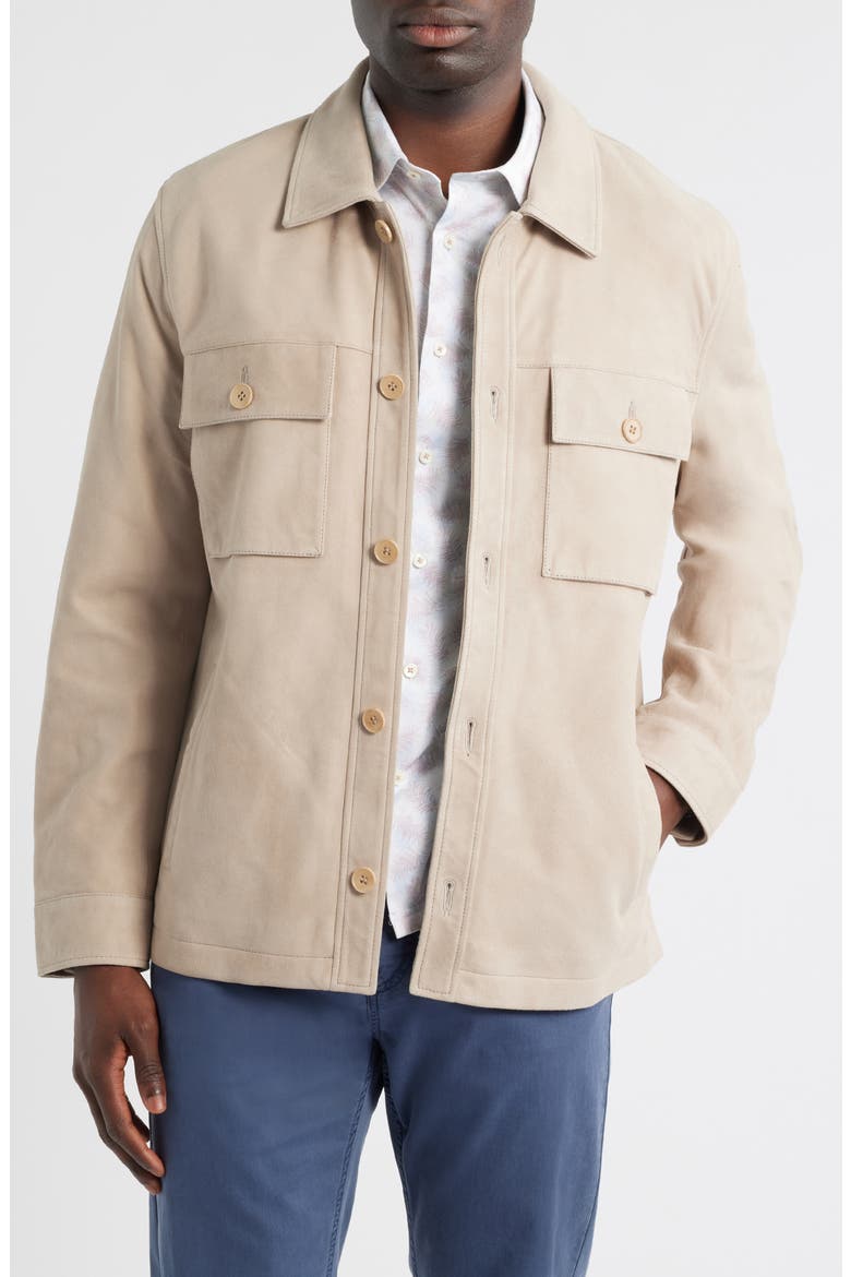 Suede Shirt Jacket, Main, color, WILLOW