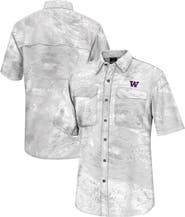 COLOSSEUM Men's Colosseum  White Washington Huskies Realtree Aspect Charter Full-Button Fishing Shirt