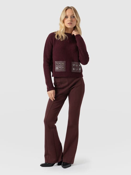 Saint + Sofia Fearne Flare Legging In Burgundy