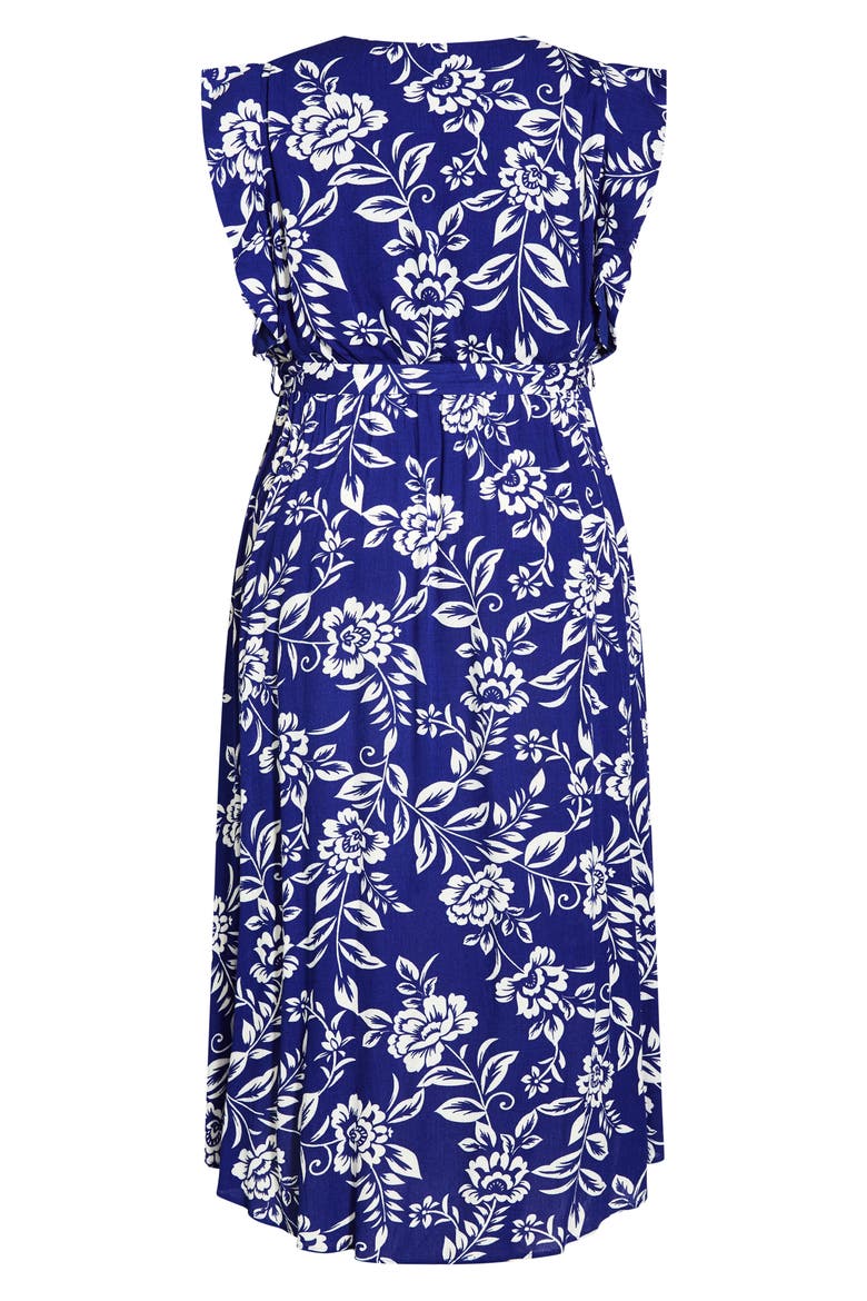 Castaway Floral High-Low Maxi Dress, Alternate, color, COBALT FLORAL