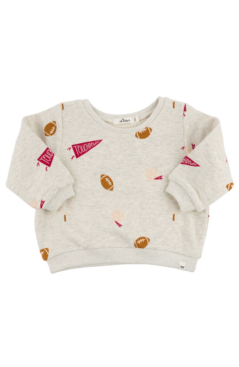 oh baby! Football Print Brooklyn Boxy, Main, color, Oatmeal Heather