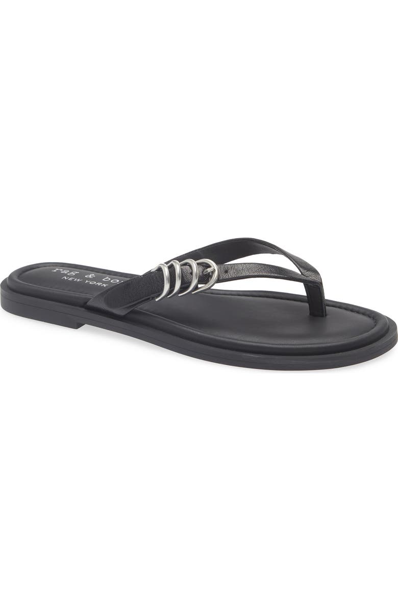 rag & bone Gia Flip Flop, Main, color, Black
