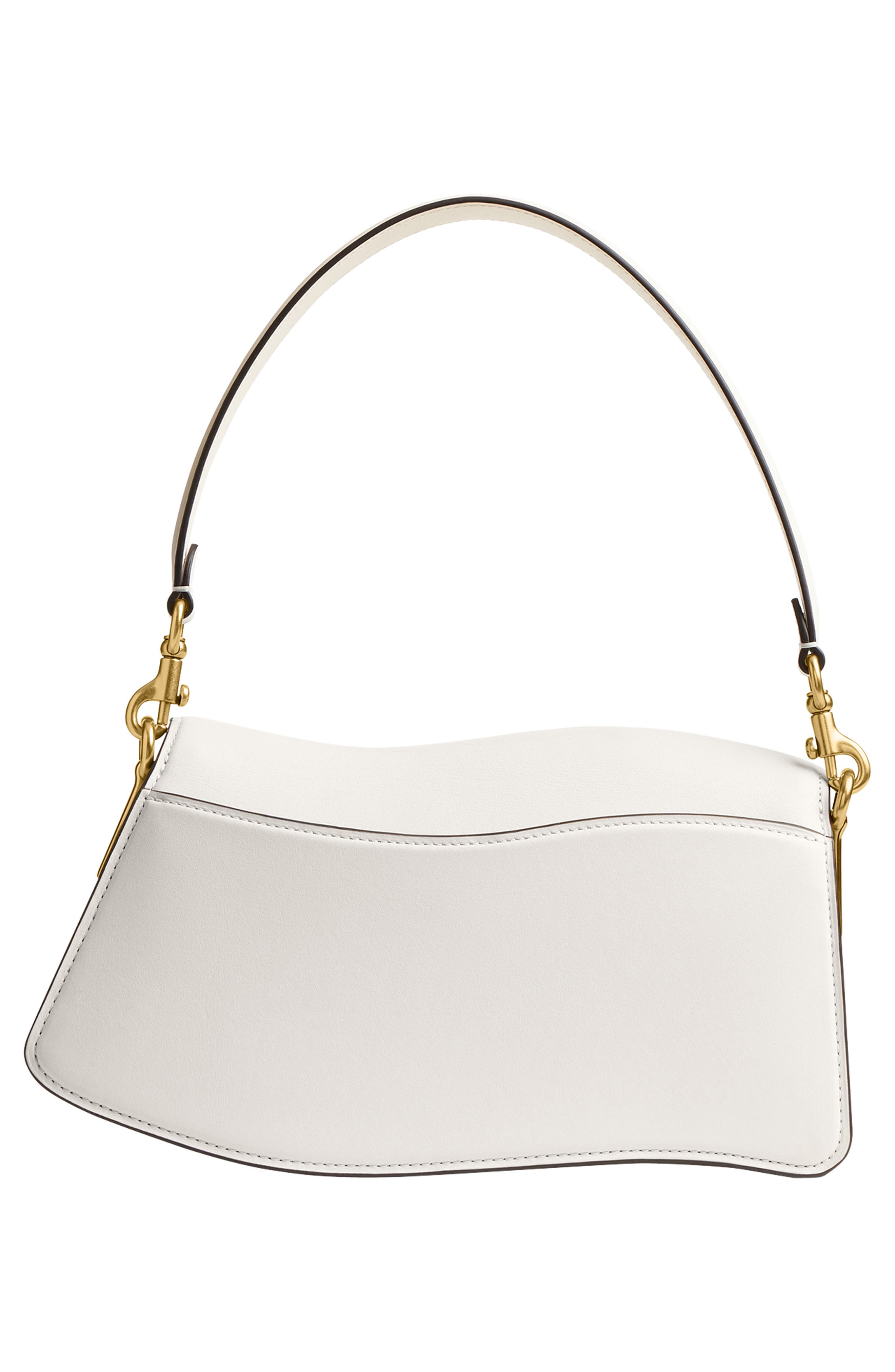 COACH Twisted Tabby Leather Shoulder Bag, Alternate, color, Chalk
