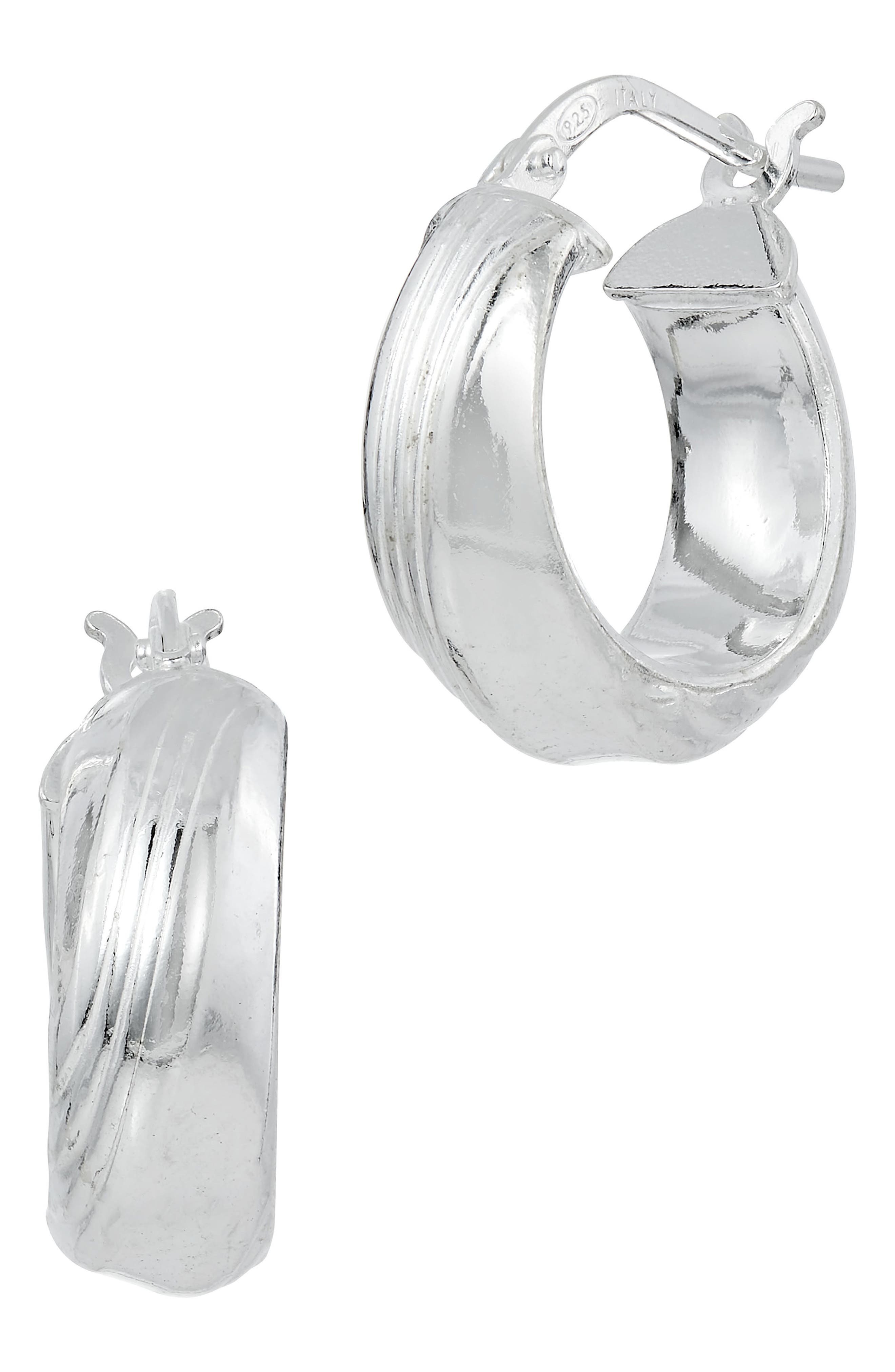 SAVVY CIE JEWELS Wide Twist Hoop Earrings