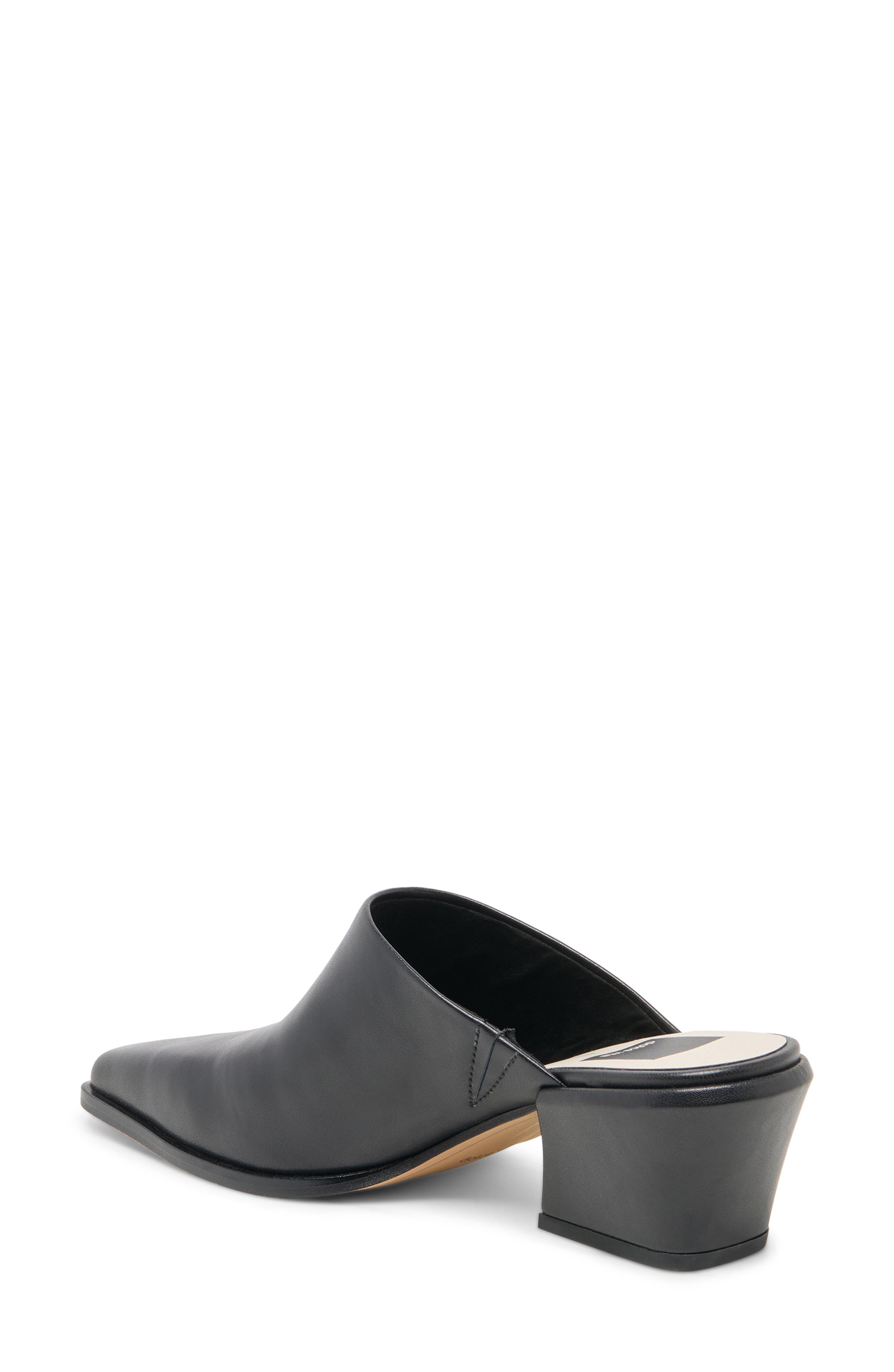 Leyton Square Toe Mule, Alternate, color, BLACK LEATHER