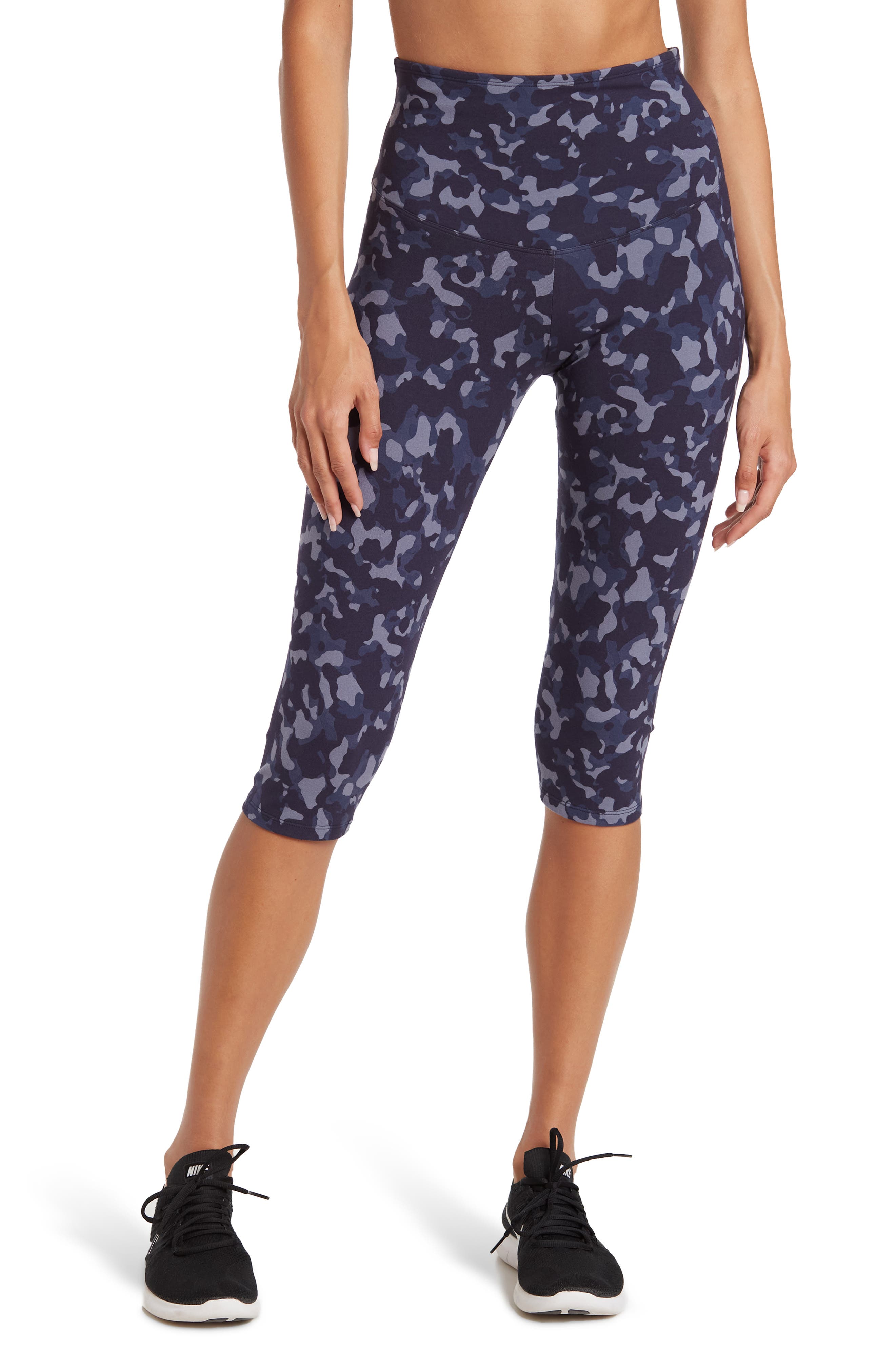 Yummie Talia Shaping Camo Print Stretch Cotton Crop Leggings (Women ...