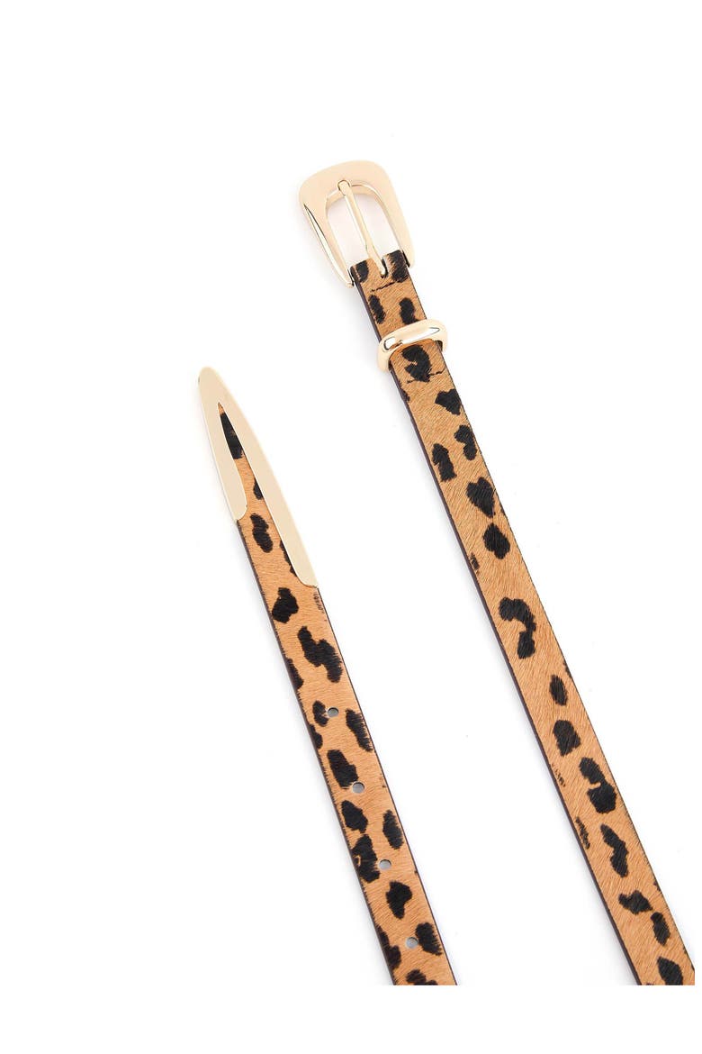 Cheetah Print Genuine Calf Hair Belt, Alternate, color, CHEETAH