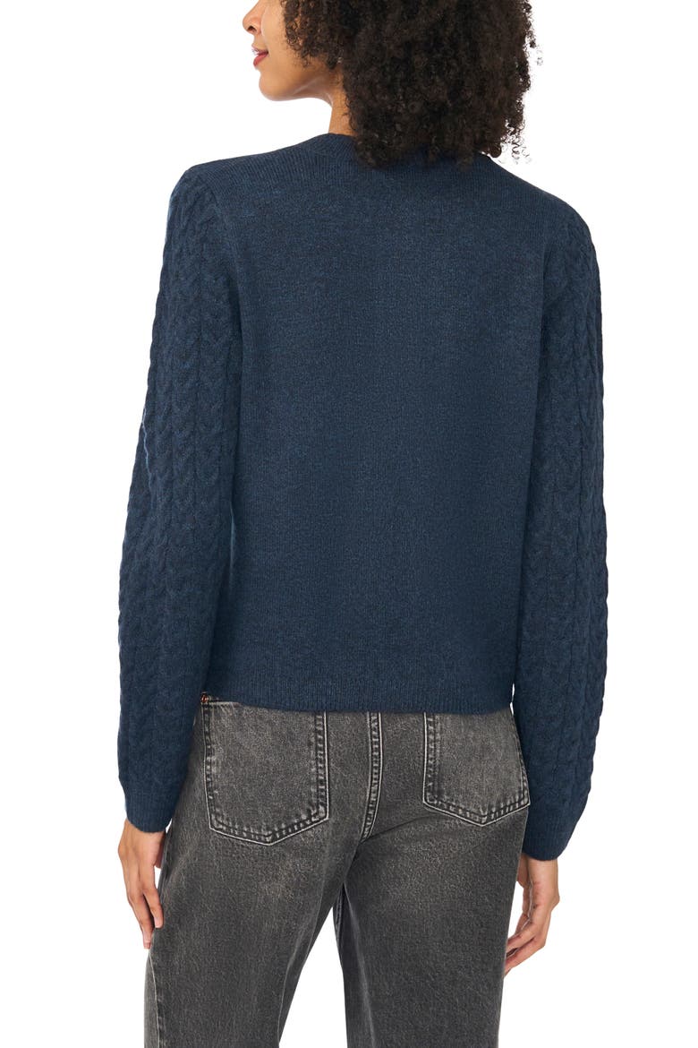 Cable Knit Cardigan, Alternate, color, VINTAGE BLUE