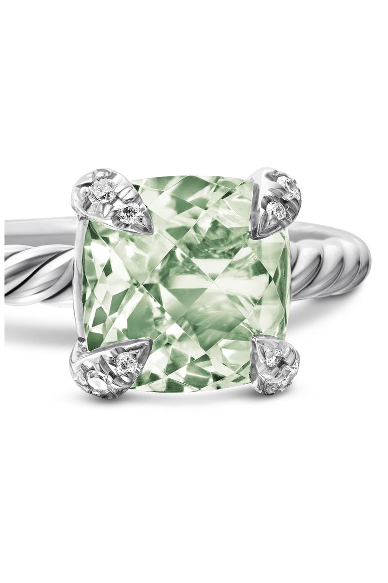 Chatelaine® Ring with Semiprecious Stone & Diamonds, Alternate, color, PRASIOLITE