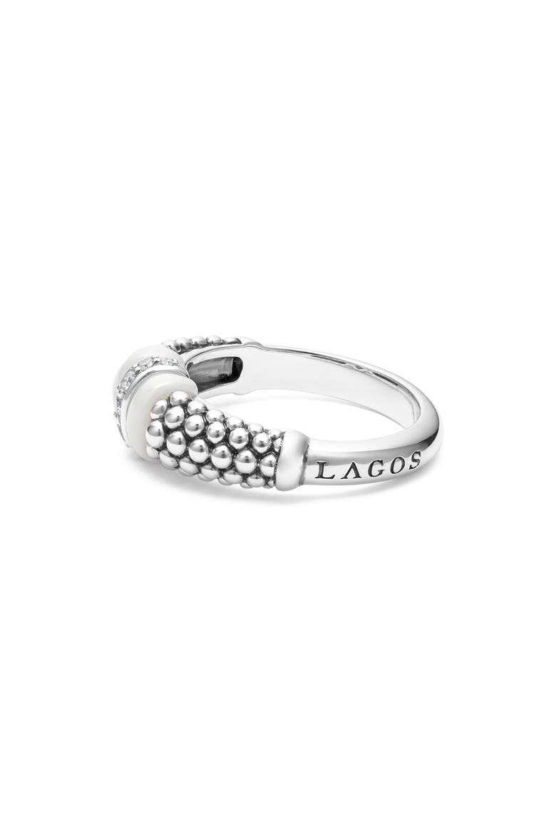 Ceramic Caviar Diamond Ring, Alternate, color, SILVER/ DIAMOND