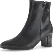 Gabor Sabine Croc Embossed Leather Bootie