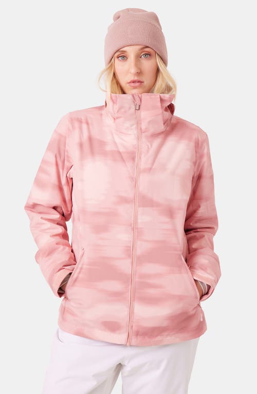 Roxy Jet Ski Technical Snow Jacket With Removable Faux Fur Trim & Hood In Pattern