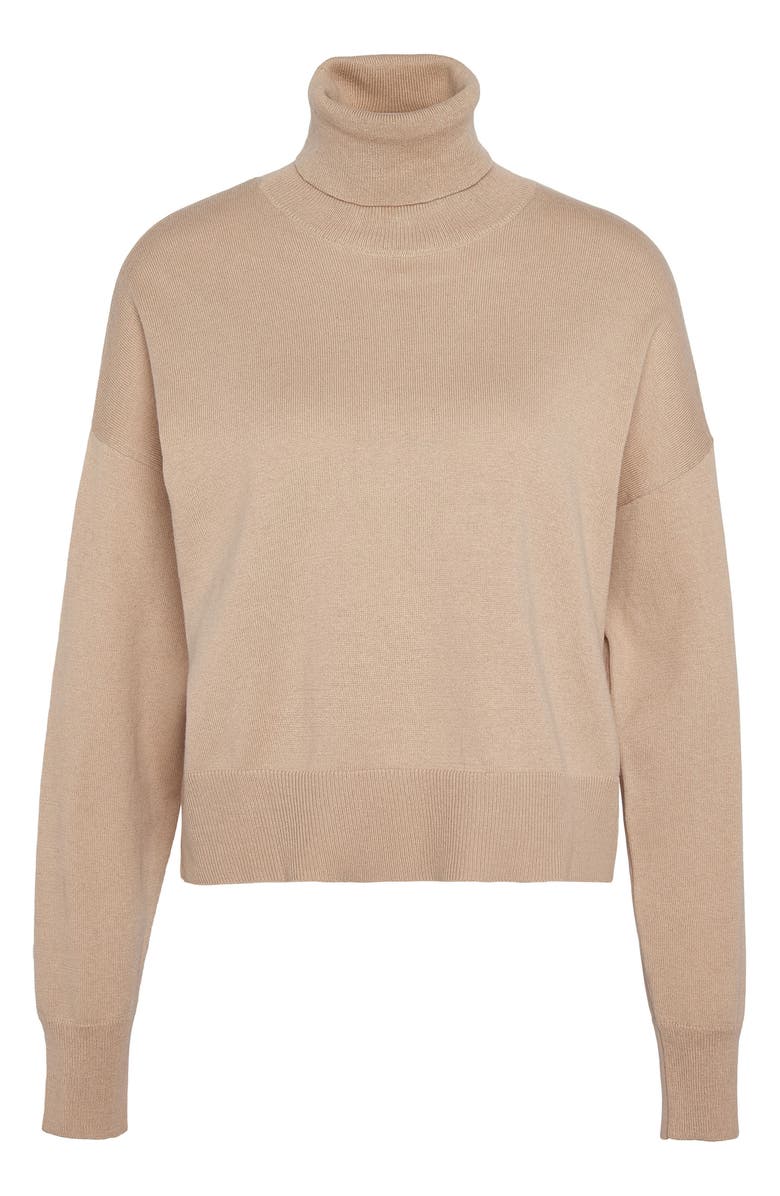 Barbour Shelby Knit Turtleneck Sweater, Alternate, color, Camel