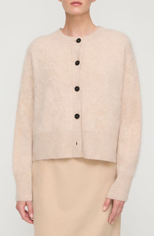 Lafayette 148 Brushed Cashmere Button Front Cardigan In Brown