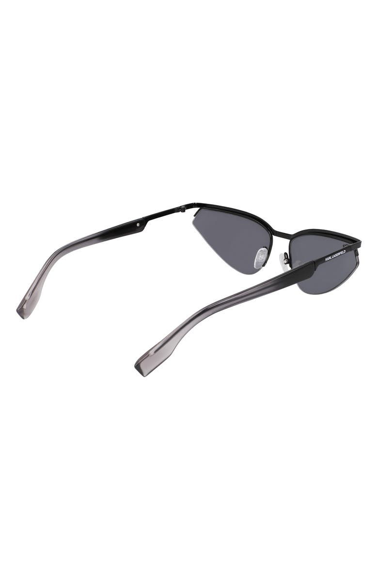 KARL LAGERFELD 61mm Modified Rectangular Sunglasses, Alternate, color, Black