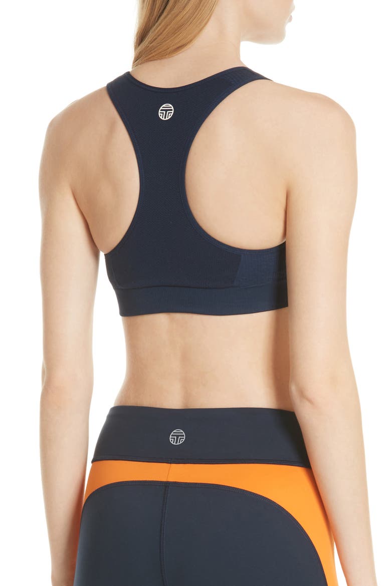 Tory Sport Seamless Racerback Bra, Alternate, color, TORY NAVY