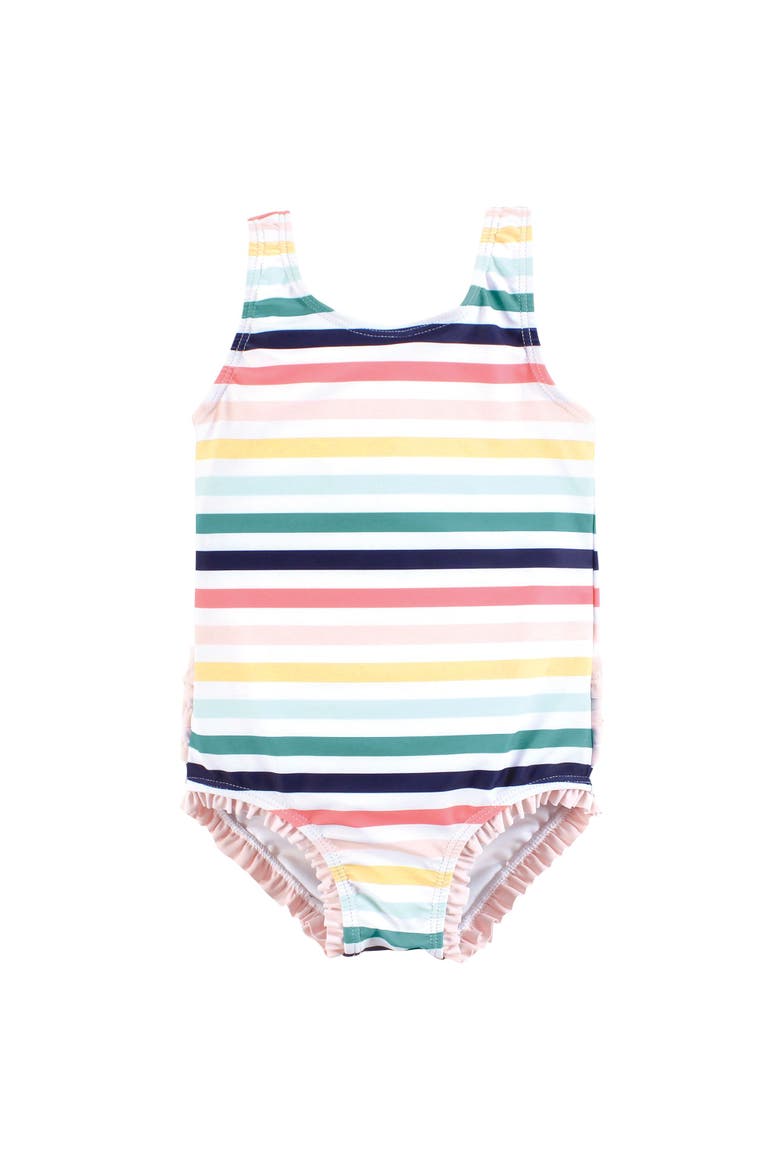 Baby and Toddler Swimsuit, Main, color, Sunset Stripe
