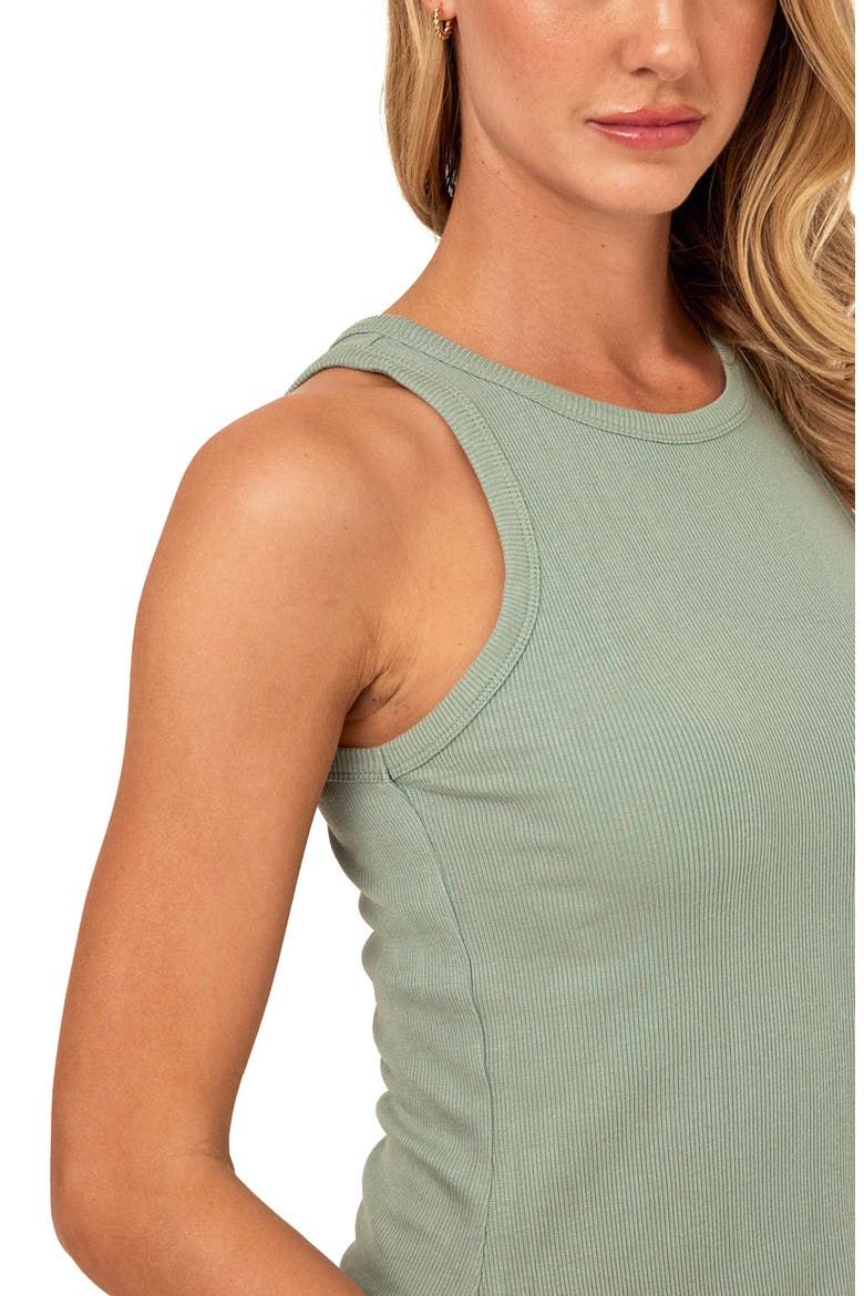 Bailey Feather Ribbed Tank, Alternate, color, WASABI
