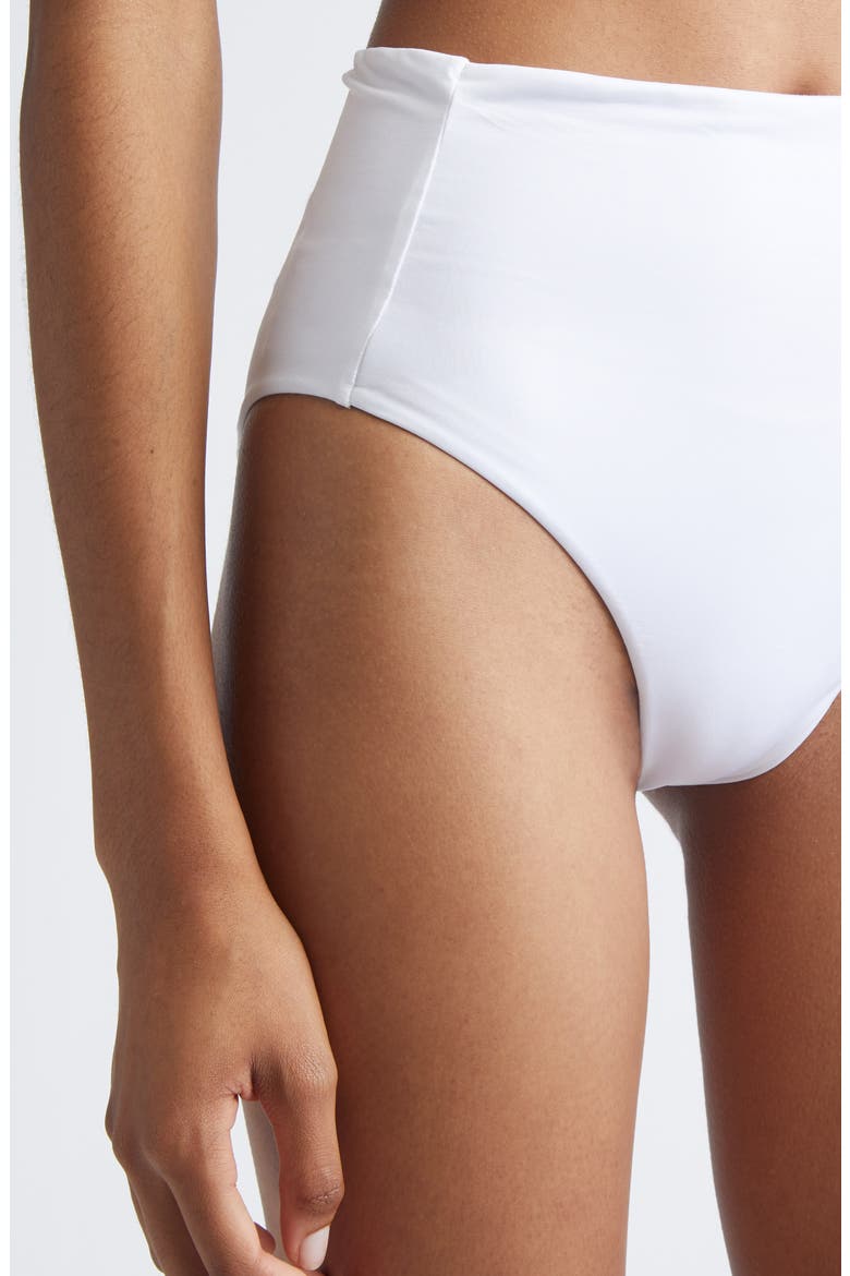 Sabina Beachwear High Waist Bikini Bottoms, Alternate, color, WHITE
