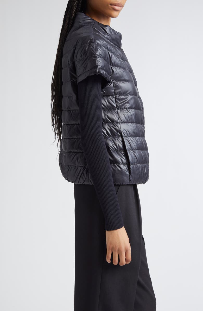 Herno Emilia Cap Sleeve Quilted Down Jacket, Alternate, color, Nero