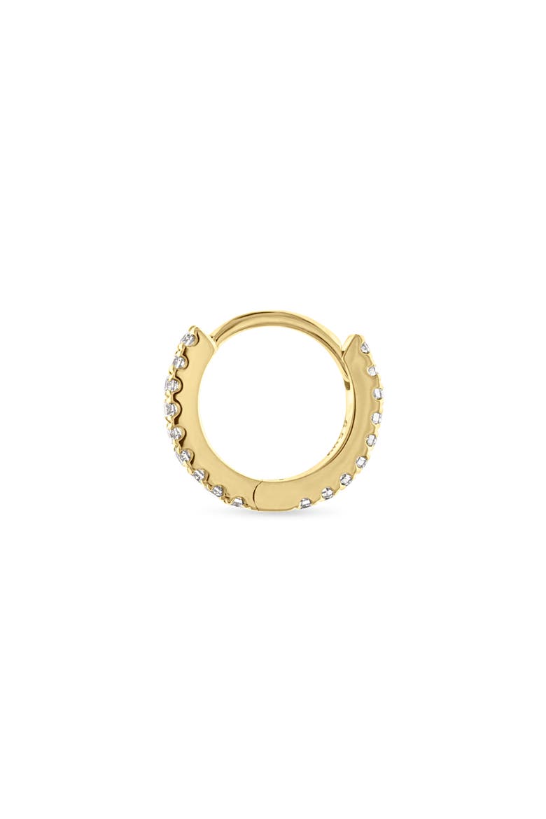 Diamond Eternity Single Hoop Earring, Alternate, color, YELLOW GOLD