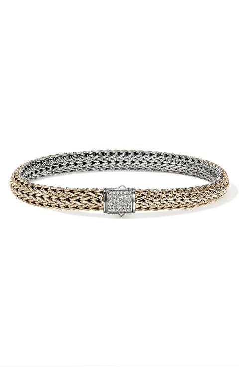 Icon Bracelet, Reversible, Diamonds, 6.5mm