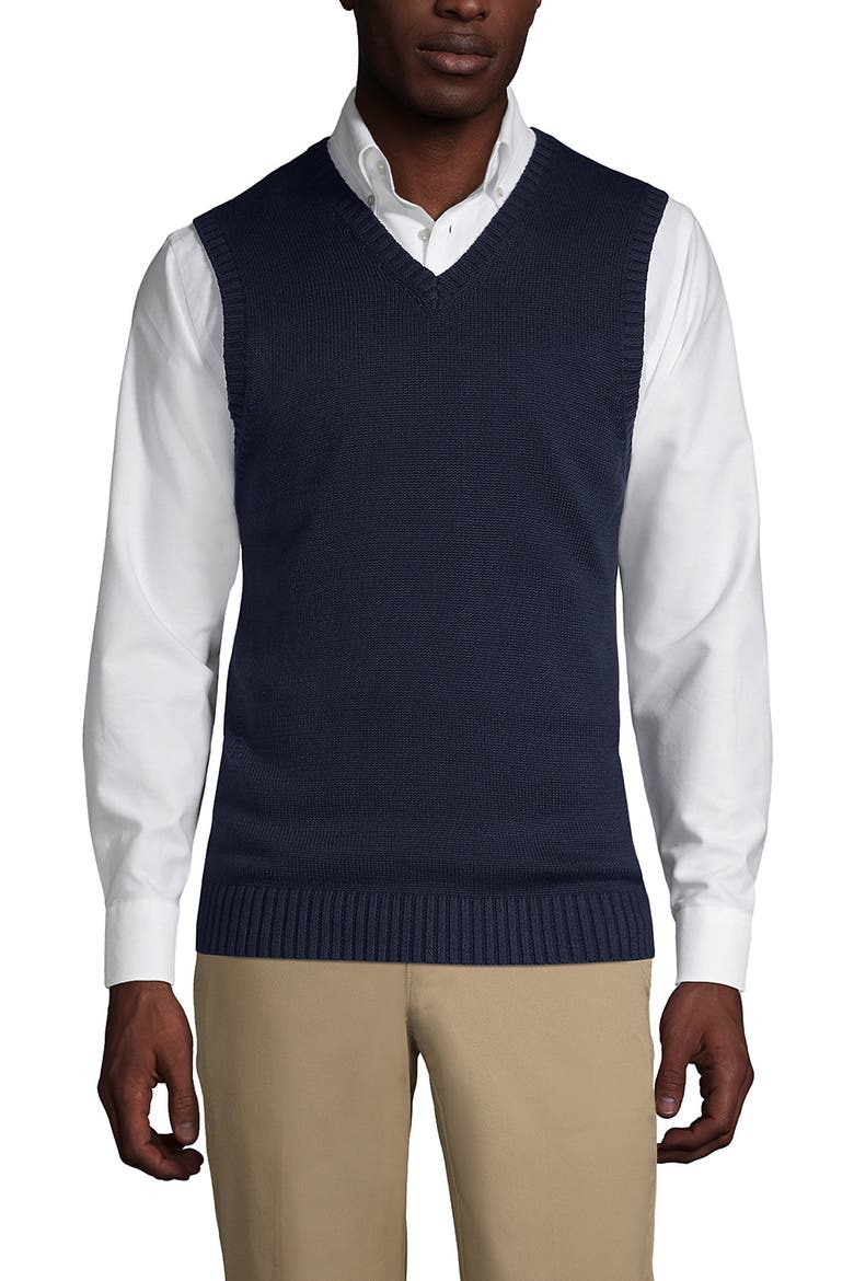 School Uniform  Cotton Modal Sweater Vest, Main, color, Classic Navy