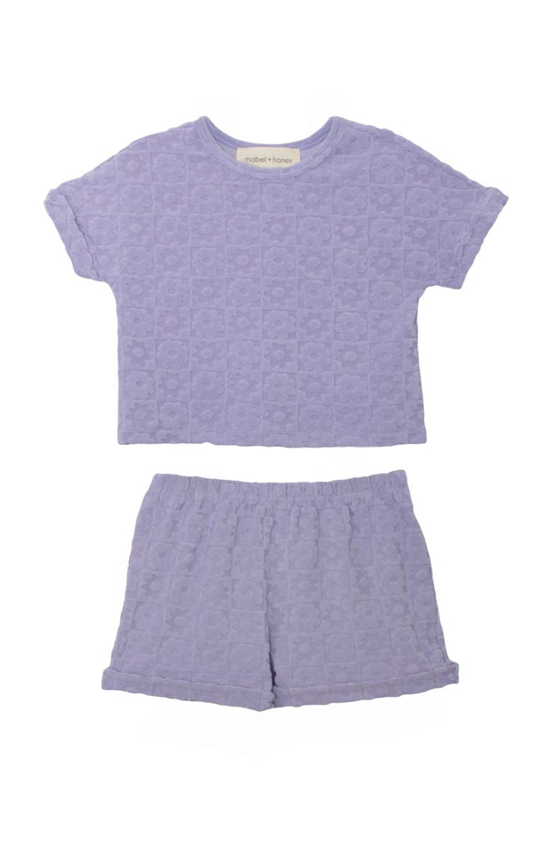 Mabel + Honey Veronica Short Sleeve Two Piece Set, Main, color, Purple
