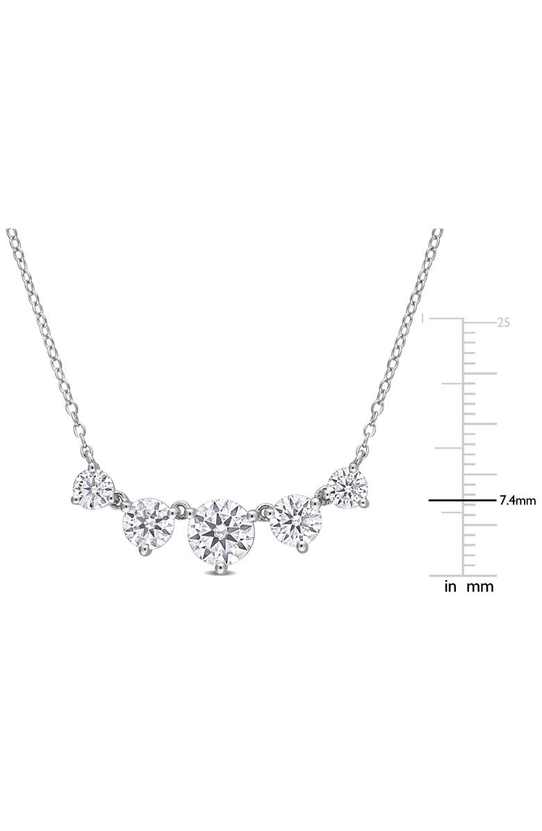 Julianna B. Moissanite 5-Stones Necklace, Alternate, color, Sterling Silver