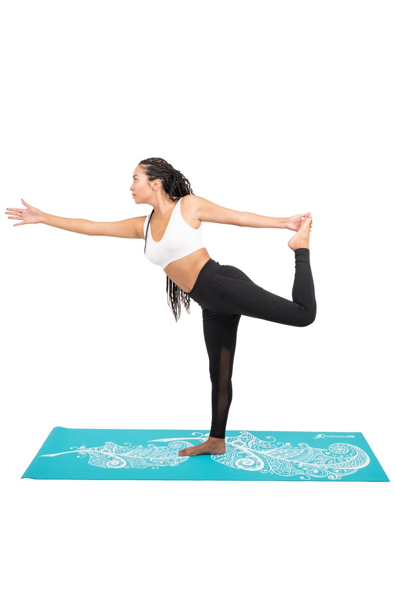 ProsourceFit Printed Yoga Mat, Alternate, color, Blue